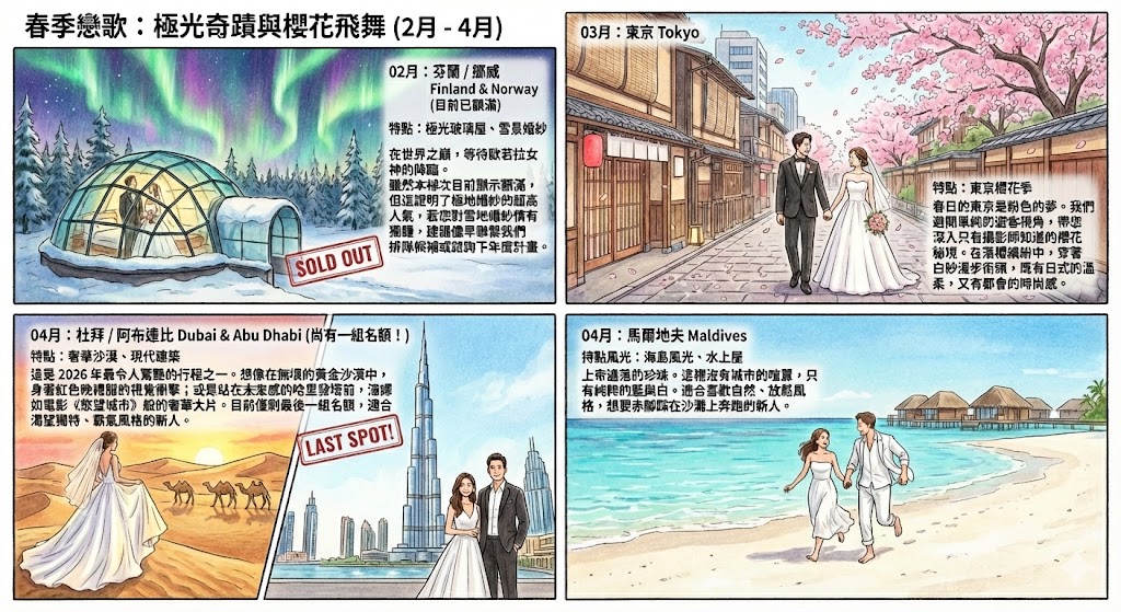 這裡為您呈現兩張手繪圖，分別捕捉了歐洲的浪漫經典與北美洲的壯麗自然，延續了之前溫暖、旅行手札的藝術風格。